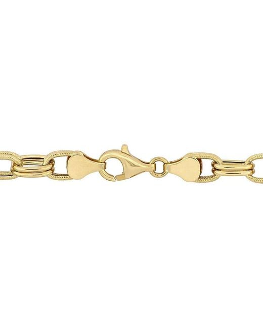 Italian Gold Metallic 14K Oval Link Chain Bracelet