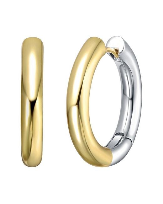 Genevive Jewelry Metallic Rachel Glauber Plated Hoop Earrings