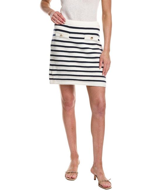 Design History Red Welt Pocket Striped Mini Skirt