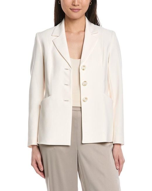 Anne Klein White Three-Button Notch Collar Jacket
