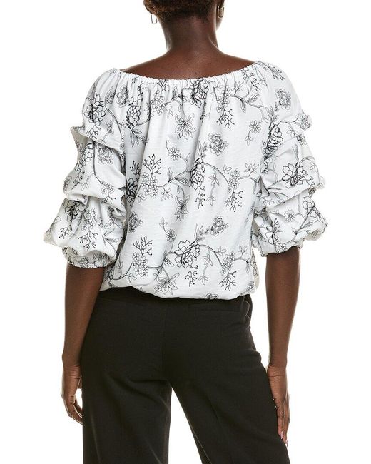 Vince Camuto Gray Printed Blouse