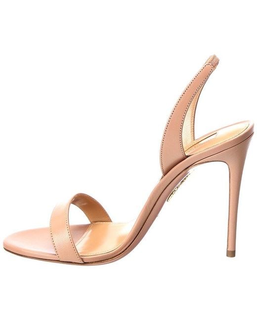 Aquazzura Pink So Nude 105 Leather Slingback Sandal