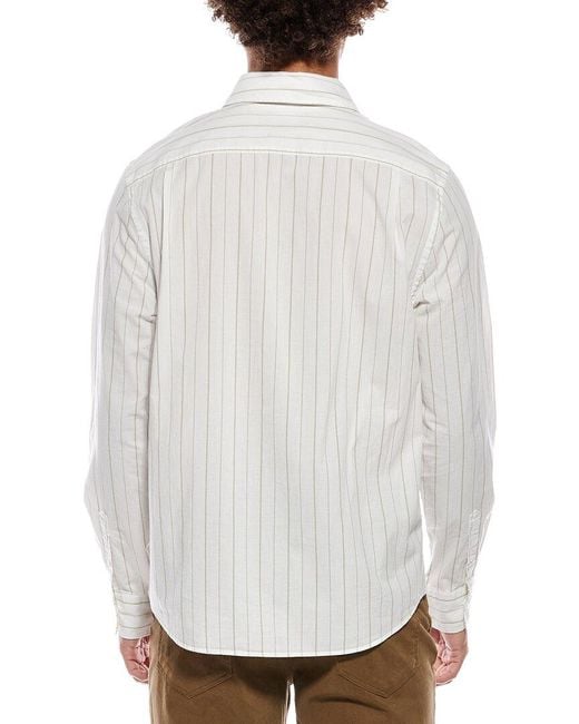Vince White Chatsworth Stripe French Placket Shirt for men