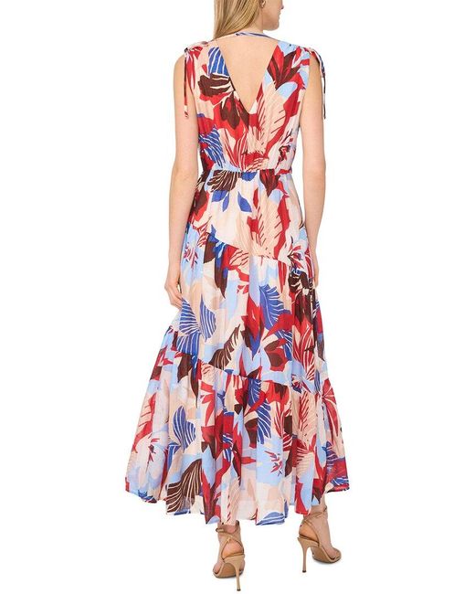 Vince Camuto Red V Neck Maxi Dress