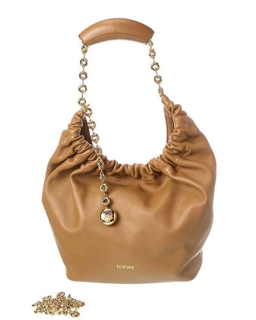 Loewe Brown Squeeze Small Leather Tote