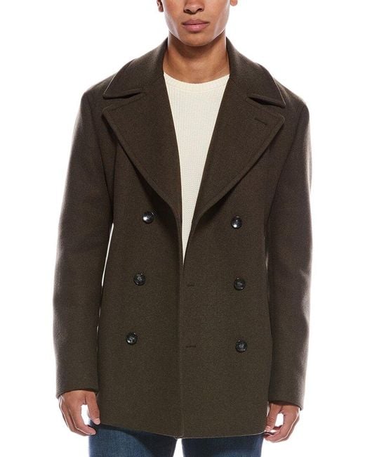 Boss Black Wool-Blend Peacoat for men