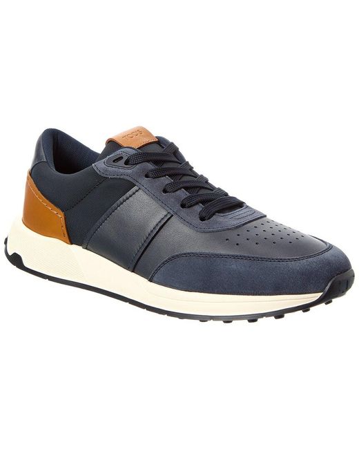 Tod's Men's Blue Canvas Leather Sneaker
