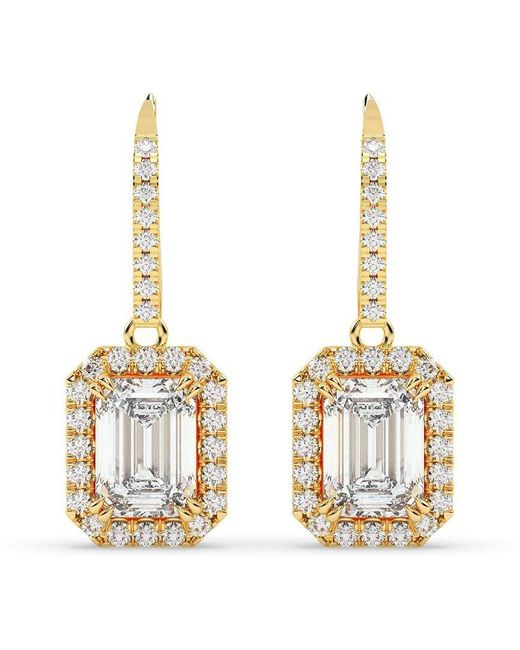 Lab Grown Diamonds Metallic 14K 4.30 Ct. Tw. Lab-Grown Diamond Earrings
