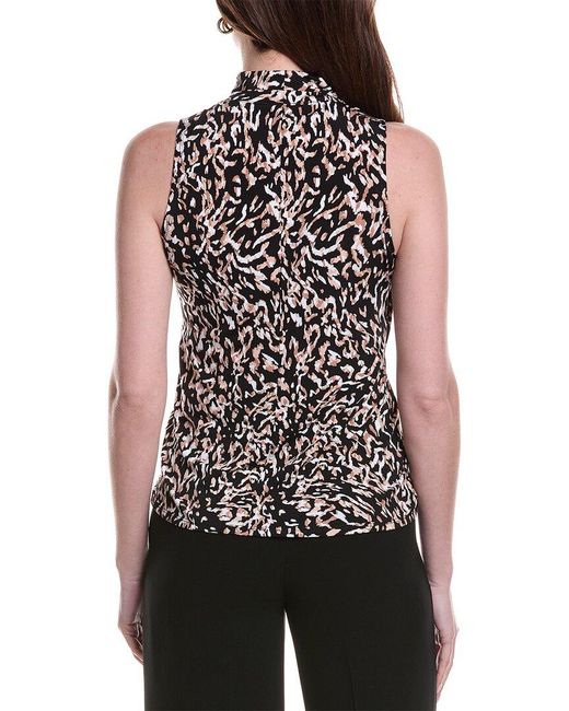Vince Camuto Black Front Cross Over Wrap Tank Top