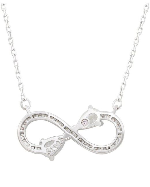 Suzy Levian CZ Jewelry White Suzy Levian Cz Infinity Necklace