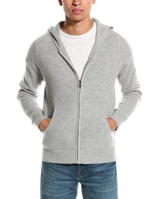 Kier J Wool Cashmere Blend Zip Hoodie in Grey for Men Lyst UK