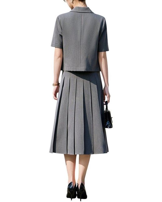 Bossy Chic Blue 2Pc Blazer & Skirt Set