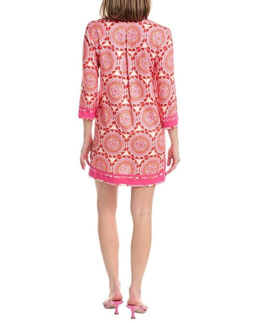 FLORA BEA NYC Red Chichi Linen-Blend Dress