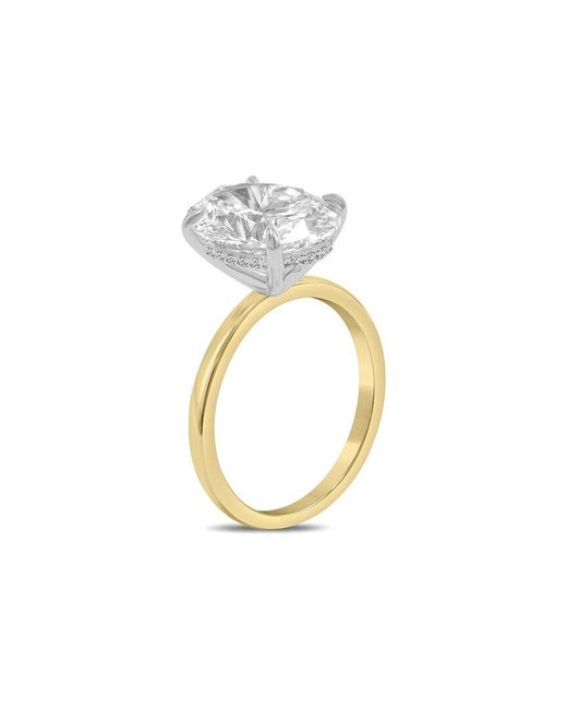 Lab Grown Diamonds White 18K Two-Tone 4.15 Ct. Tw. Lab-Grown Diamond Solitaire Ring