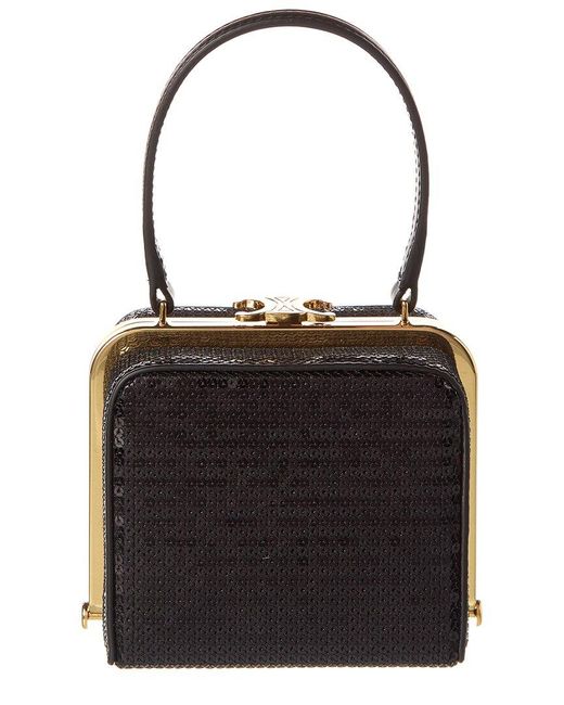 Céline Black Triomphe Minaudiere Leather Clutch