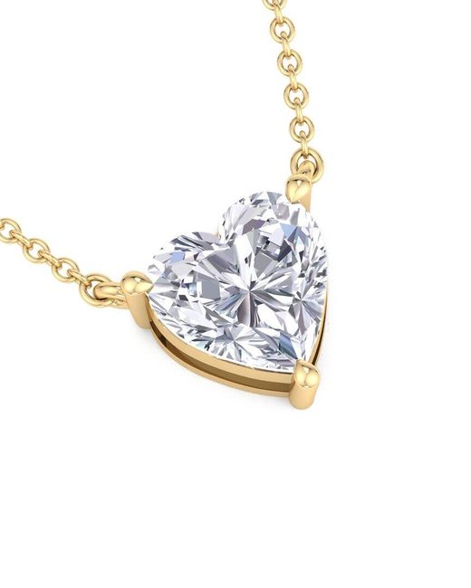 Lab Grown Diamonds Metallic 14K 2.00 Ct. Tw. Lab-Grown Diamond Solitaire Pendant Necklace
