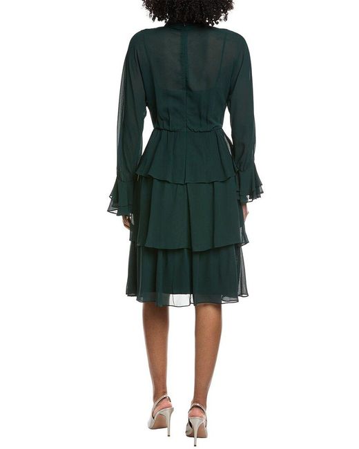 Mikael Aghal Green Solid Midi Dress