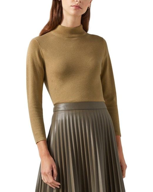L.K.Bennett Green Sadie Knitted Wool-Blend Top