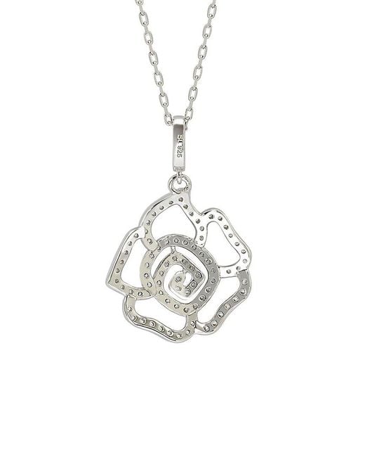 Suzy Levian CZ Jewelry White Suzy Levian Silver Cz Pendant Necklace