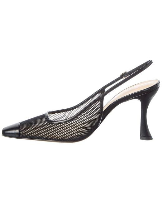 Alexandre Birman White Olivia Mesh 85 Leather Pump