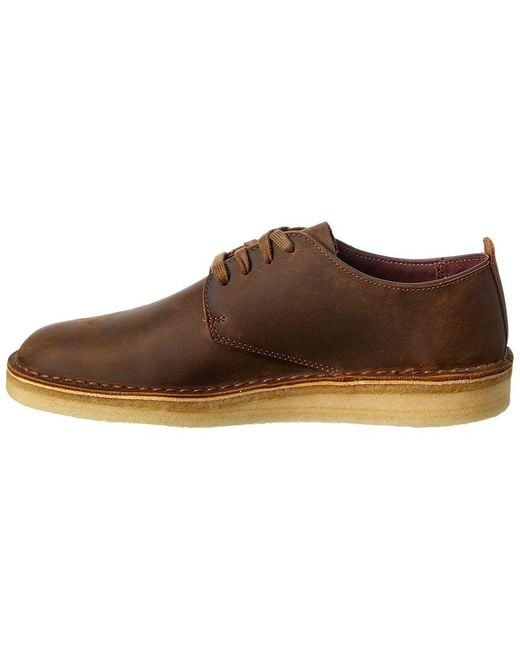 Clarks Brown Coal London Leather Sneaker for men