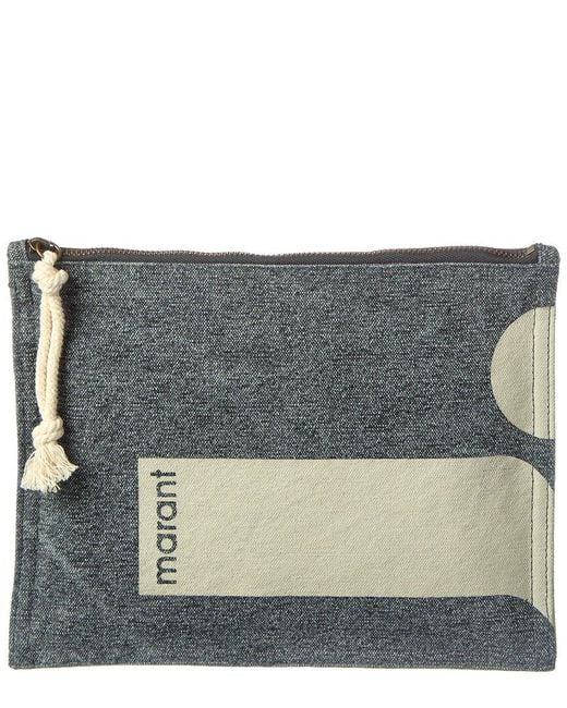 Isabel Marant Gray Netia Canvas Clutch