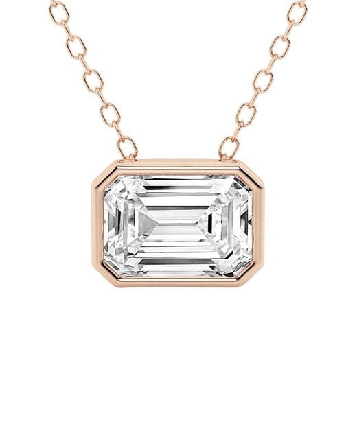 Lab Grown Diamonds White 14K Rose 1.50 Ct. Tw. Lab-Grown Diamond Solitaire Pendant
