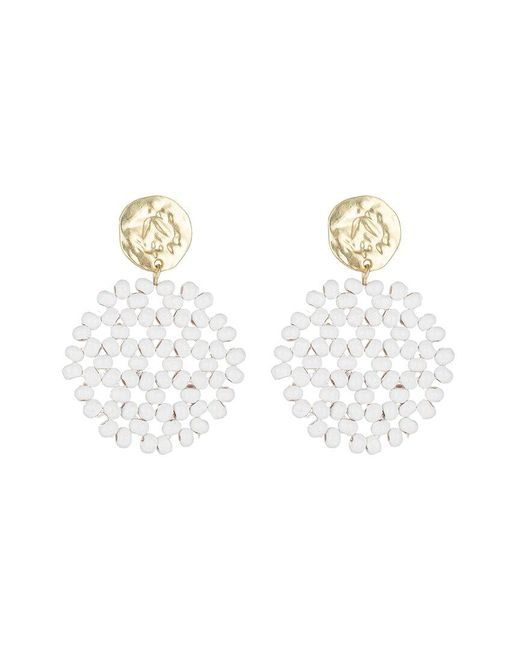 Eye Candy LA White Seed Bead Earrings