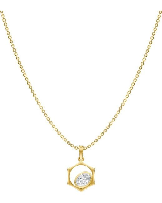 Lab Grown Diamonds Metallic 14K 1.00 Ct. Tw. Lab-Grown Diamond Necklace