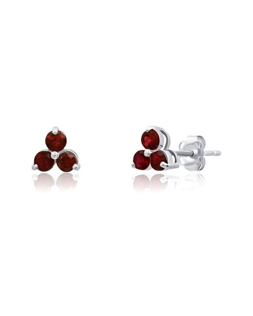 MaxColor White 14K 0.40 Ct. Tw. Garnet Studs