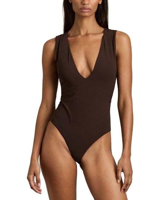 Reiss Black Naomi Plunge Swimsuit