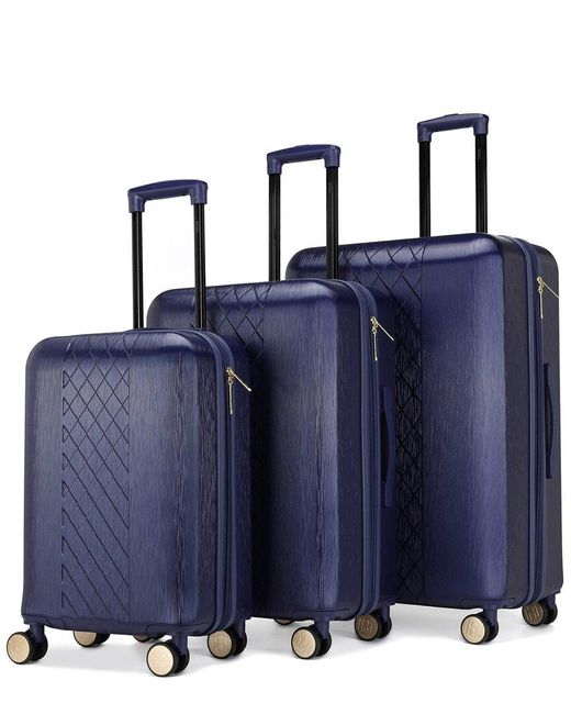 Badgley Mischka Diamond 3pc Expandable Luggage Set in Blue Lyst
