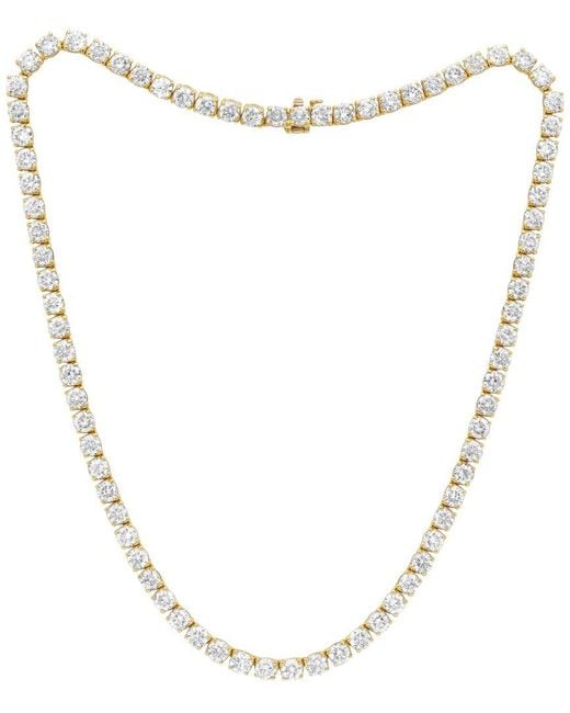 Diana M Metallic Diana M. 14K 50.00 Ct. Tw. Lab-Grown Diamond Tennis Necklace