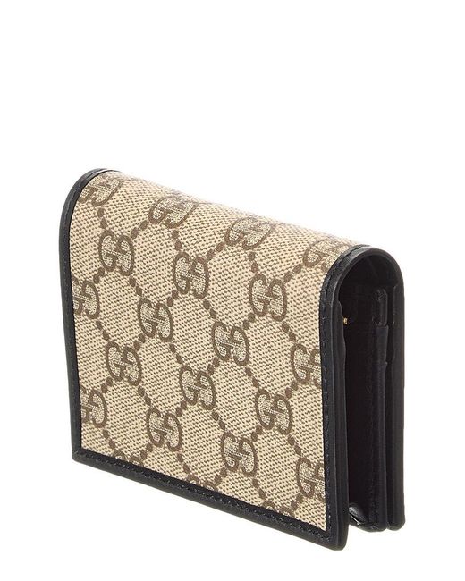 Gucci Black Horsebit 1955 Gg Supreme Canvas & Leather Card Case