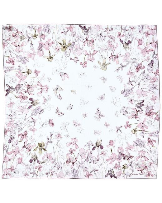 Dior White Silk Scarf