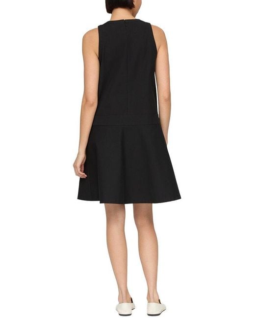 Lafayette 148 New York Black Petite Sleeveless Drop Waist Dress