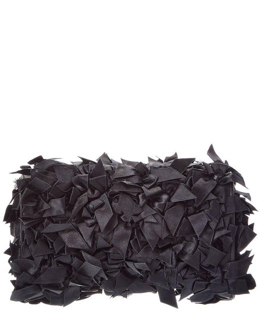 Balenciaga Black Hourglass Bow Satin Wallet On Chain