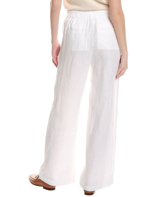 Michael Stars White Jules High-Rise Wide Leg Linen Pant