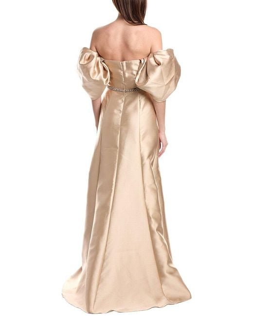 Rene Ruiz Natural Satin Bubble Gown