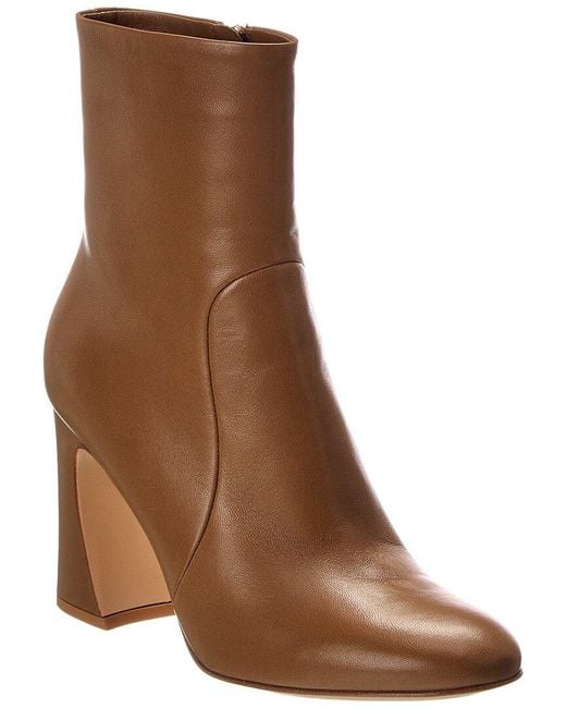 Gianvito Rossi Brown 85 Leather Bootie