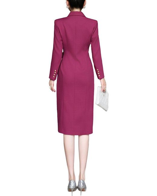 BURRYCO Red Solid Midi Dress