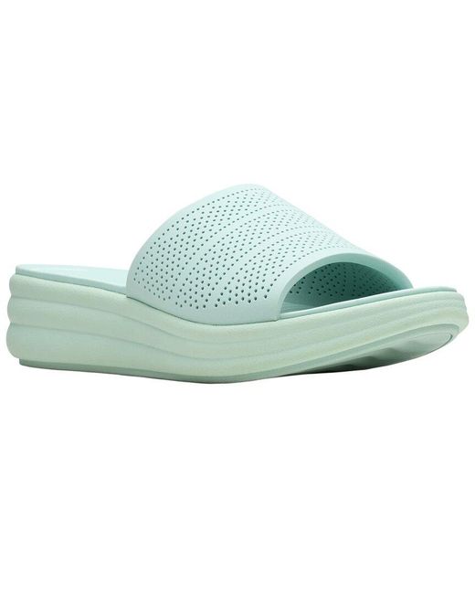 Clarks Green Cloudsteppers Drift Twist Slip-on Flat Sandals