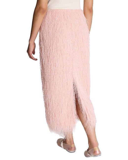 Kenneth Cole Pink Pull-On Center Back Slit Midi Skirt
