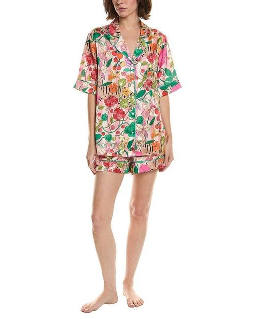 Karen Mabon Red 2Pc Print Pajama Set