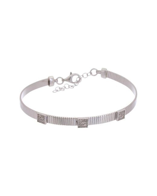 Meshmerise White 18K Over 0.05 Ct. Tw. Diamond Bangle Bracelet