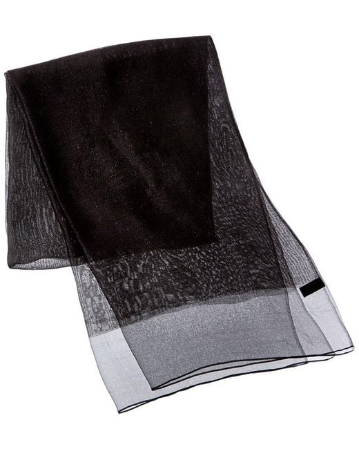 Saachi Black Solid Glitz Silk Scarf