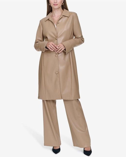 Halston Heritage Natural Leather Trench Coat