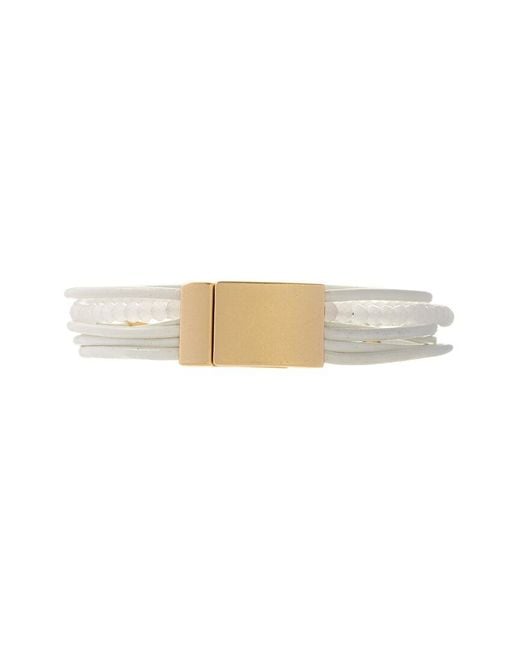 Saachi White Crystal Arrow Bracelet