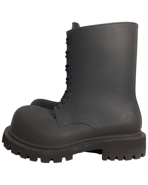 Balenciaga Black Rubber Steroid Lace Up Boot (Authentic Pre-Loved)