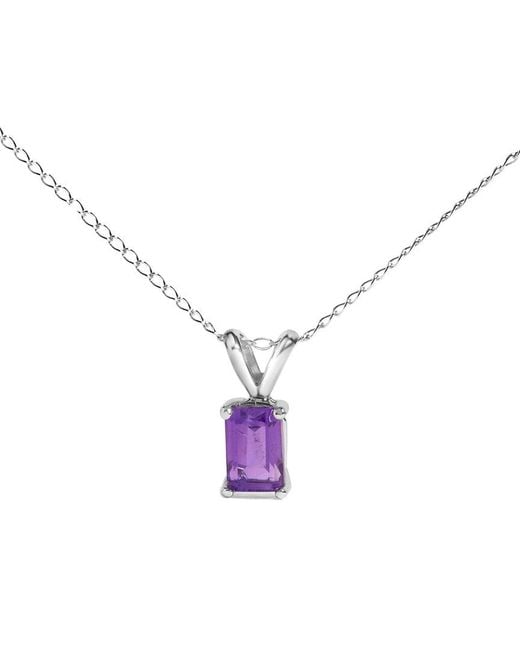 Haus of Brilliance Purple Colorful Gemstones 14K 0.40 Ct. Tw. Amethyst Pendant Necklace